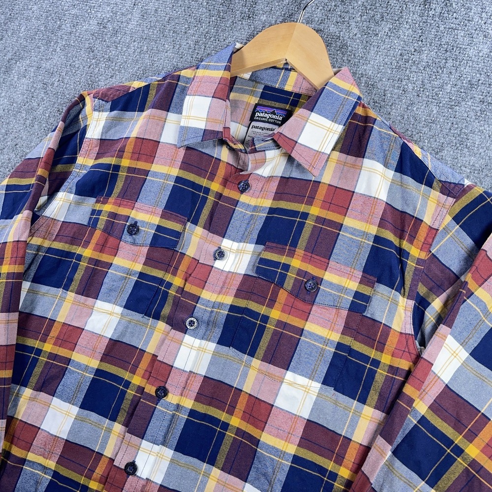Patagonia Buckshot Shirt Mens S Long‎ Sleeve Button Down Organic Cotton #AB780